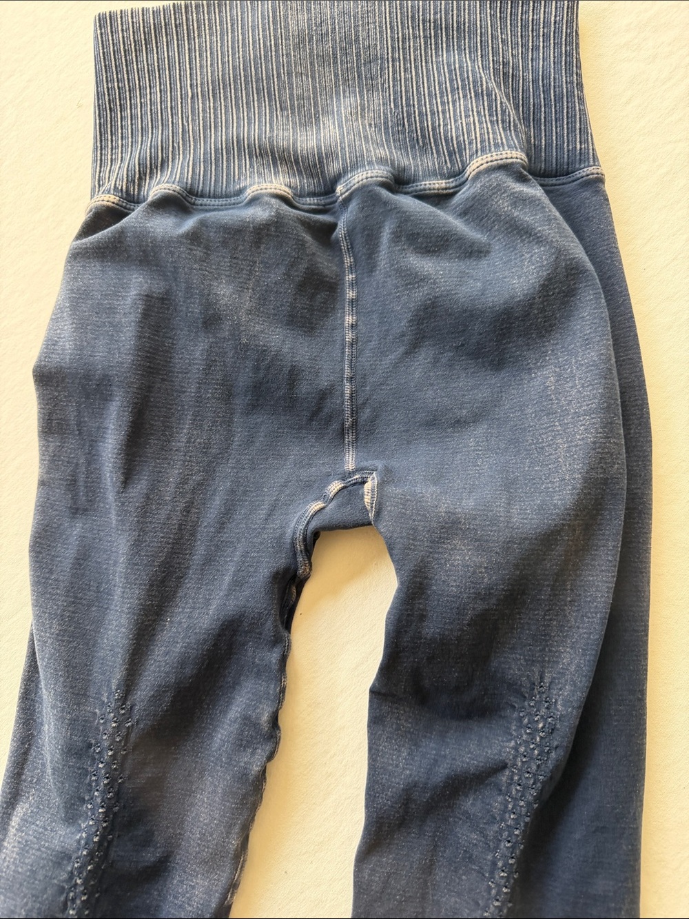 Free People Blue faded look Ribbed-Waist Leggings - Picture 5 of 6